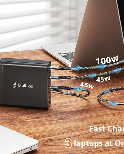 Upgraded 240W 8 Ports GaN Charger, USB Charging Hub, Multi USB C Charger Station, USB-C Charging Hub for MacBook Pro/Air/iPad Pro/iPhone/Samsung Galaxy Note