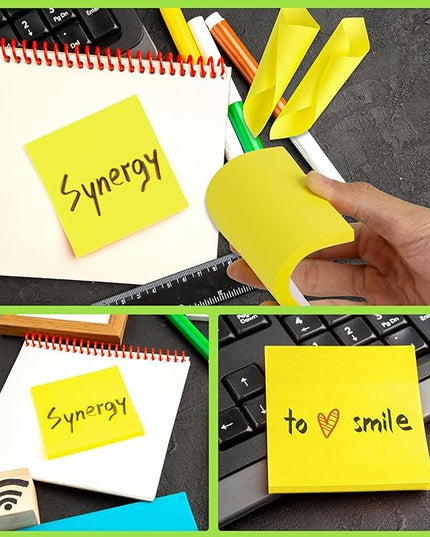 60Pack Yellow Sticky Notes 3x3, Yellow Sticky Pads, Self-Stick Pads,Self-Stick Pads 75 Sheets/Pad, Easy to Post for Teacher Student School Office Meeting Blank Desk Pads,Total 4500 Sheets