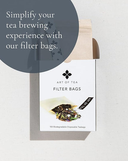 Art of Tea | Organic Earl Grey Black Tea | Earl Grey Tea Bag | 50 Eco Friendly Pyramid Black Tea Bag Sachets