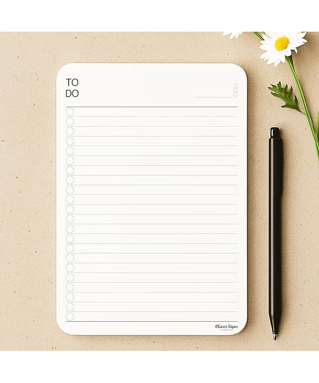 To Do List Notepad – (2 Pack, 50 Sheets Each) A5 Size (8.3"x5.8") Premium Thick Paper With Cardboard Back Support, Undated Daily Planner Notepad, Daily To Do List Notebook, Ruled Pages, Checkboxes, Deadline Column.