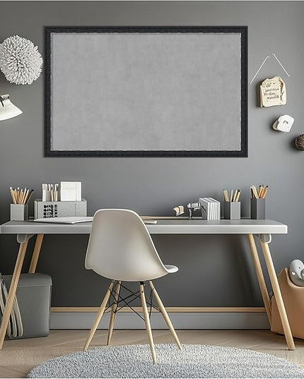 Amanti Art Black Framed Magnetic Board 22x34 Large Vision Board for use with Magnets, 100% Metal Sheet to Display Items as Office Decor or for Home Organization in mudroom, Kitchen or Kids Room