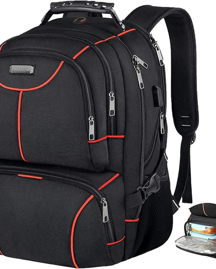 VECKUSON Lunch Bag Backpack, Insulated Cooler Lunch Box, Extra Large 17.3 inch Laptop Backpack with USB Port for Women and Men, Orange
