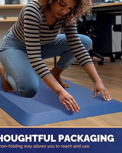 FEATOL Anti Fatigue Mat for Standing, 9/10 Extra Thick Ergonomic Standing Desk Mat, Comfort & Durable Memory Foam Standing Mat at Home,Office All Day (20" x 32", Blue, 1PC)