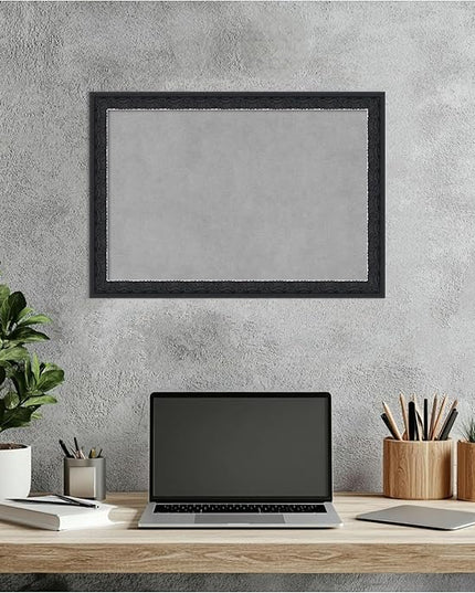 Amanti Art Black Framed Magnetic Board 14x20 Small Vision Board for use with Magnets, 100% Metal Sheet to Display Items as Office Decor or for Home Organization in mudroom, Kitchen or Kids Room
