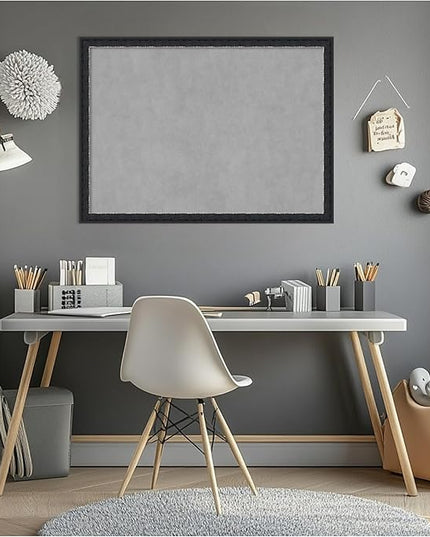 Amanti Art Black Framed Magnetic Board 22x30 Medium Vision Board for use with Magnets, 100% Metal Sheet to Display Items as Office Decor or for Home Organization in mudroom, Kitchen or Kids Room
