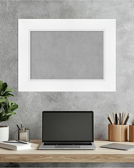 Amanti Art White Framed Magnetic Board 17x23 Small Vision Board for use with Magnets, 100% Metal Sheet to Display Items as Office Decor or for Home Organization in mudroom, Kitchen or Kids Room