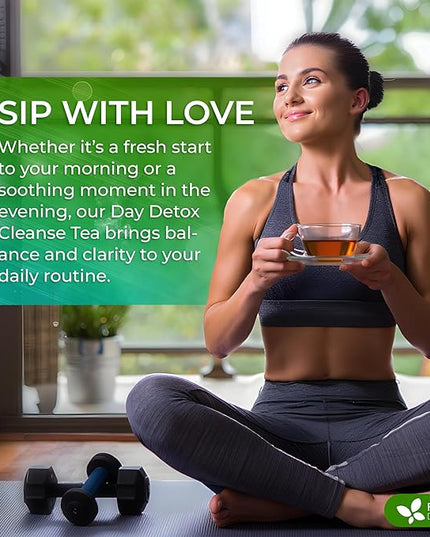 FreshDrinkUS, 75 Teabags of Herbal Day Cleanse Tea – 75 Day Program | Refreshing Mint Blend with Dandelion, Senna & Hibiscus | Naturally Supports Wellness & Light-Feeling | Caffeine-Free Herbal Tea