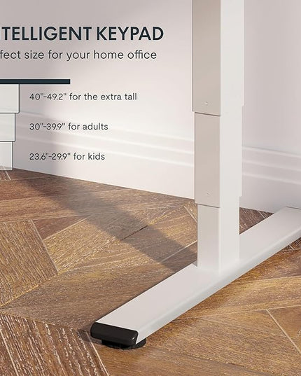 FlexiSpot E6 Bamboo 3-Stage Dual Motor Electric Standing Desk 48 x 24 Sit Stand Up Desk, Holds 220 lbs, Adjustable Height w/ Memory Presets, Solid Bamboo Desktop & White Frame, Ships in 2 Boxes