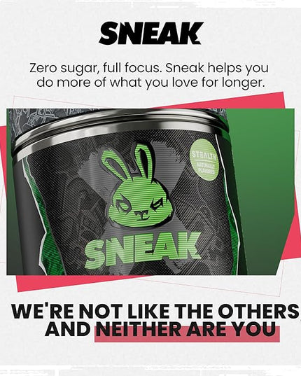 SNEAK Energy Drink Powder | Stealth | No Sugar. No Nasties. Just Natural Caffeine, Focus-Boosting Nootropics | 40 Servings