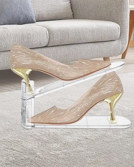 Shoe Slots Organizer for Closet,6 Pack Shoe Stacker Shoe Rack Organizer for Closet Space Saver Storage Shoe Holder Organization(Transparent)