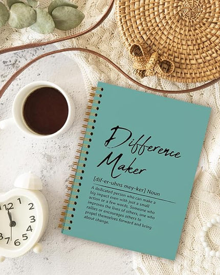 OXW Green Meeting Notebooks for Work, Difference Maker Gift Office Work Notebook Journal for Writing Note Taking, Thank You Gifts for Women Men Leader Boss Mentor Manager Principal, 5.5"x8.3"