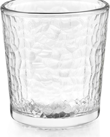 Libbey Yucatan Tumbler and Rock Drinking Glasses Set, Textured 16 Piece Glassware Set, All Purpose Glass Cups for Events and Everyday Use