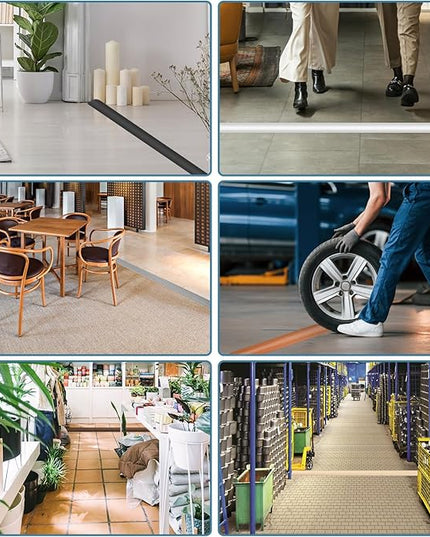 Floor Cord Covers for Wires 12FT Cable Hider Wire Cover Self Adhesive Cord Hider Floor for Offices, Homes, Workshops, Warehouses Cable Cavity 0.39" W x 0.27" H