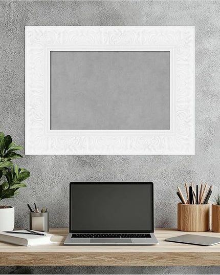 Amanti Art White Framed Magnetic Board 19x25 Small Vision Board for use with Magnets, 100% Metal Sheet to Display Items as Office Decor or for Home Organization in mudroom, Kitchen or Kids Room
