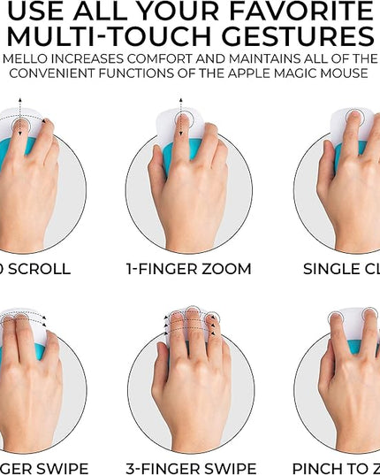 Mello Silicone Cushion Compatible with Apple Magic Mouse 1 & 2 (Tuxedo Black)