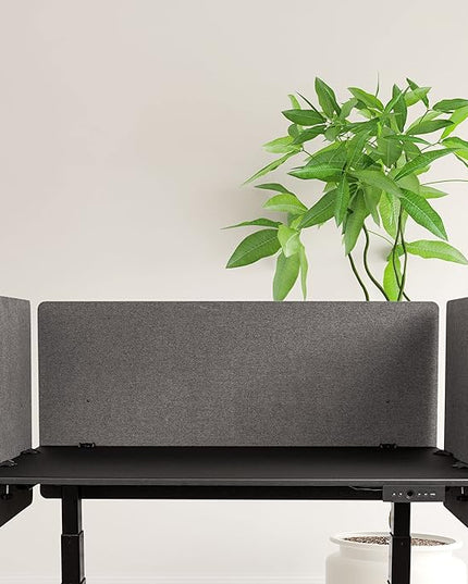 Stand Up Desk Store ReFocus Clamp-on Acoustic Desk Divider Privacy Panel That Reduces Noise and Visual Distractions (Ash Gray, 47.25" x 23.6", 23.6" x 23.6", & 23.6" x 23.6")
