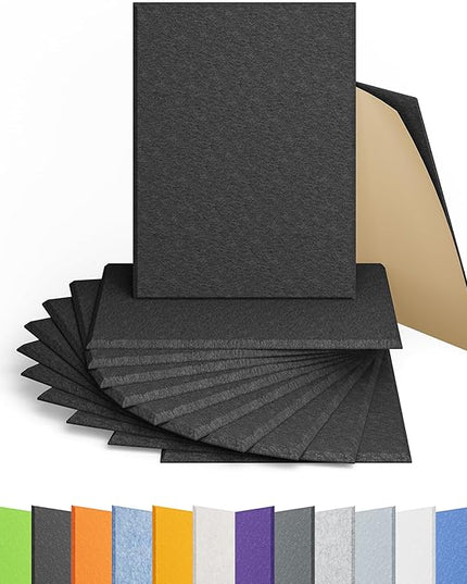 12 Pack Acoustic Panels Self Adhesive Sound Proof Foam, High Density Sound Acoustic Panel, 16X12X0.4 Inch 4:3 Rectangle Panels in Home, Office, Reccording Room, Studio,and more(Black)