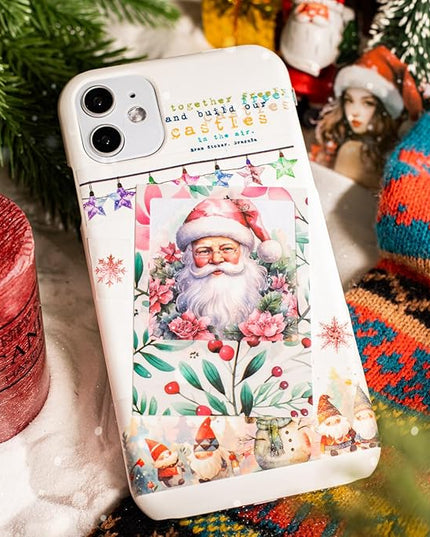 AuriicLeaf Christmas Polaroid PET Stickers, 90 Snow Country Character and Frame Designs for Scrapbooking, Journaling, DIY Crafts, and Holiday Decor