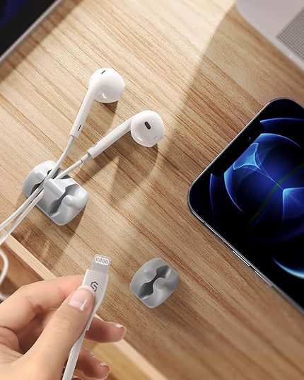 Syncwire Cable Clips, 5 Pack Gray Cord Organizer Cable Management Self Adhesive Cable Holder for Organizing Cable Cords, Ideal for Home, Office, Cubicle, Car, Nightstand, Desk Accessories