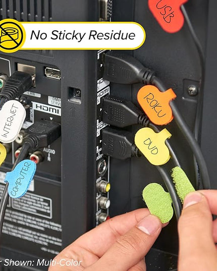 Cable Labels by Wrap-It Storage, Regular, White (36 Pack) - Write On Cord Labels, Wire Labels, Cable Tags and Wire Tags for Cable Management and Electronics, Computers. Great Stocking Stuffer
