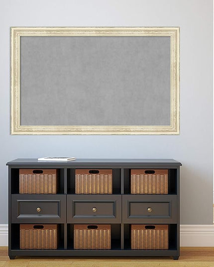 Amanti Art White Framed Magnetic Board 28x44 Large Vision Board for use with Magnets, 100% Metal Sheet to Display Items as Office Decor or for Home Organization in mudroom, Kitchen or Kids Room