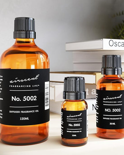 AirScent Creed-Aventus-Inspired Diffuser Oil - No. 5002 Perfume Dupe - Premium Fragrance Oil Blend for Ultrasonic and Waterless Diffusers and Crafting - 120 ml, 4 fl oz Glass Bottle with Dropper