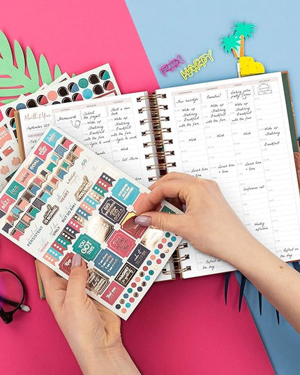 PLANBERRY Hourly Schedule Planner Premium – Undated Weekly Organizer with Time Slots & Monthly Budget – Time Management, Goal Setting, to-Do List & Habit Tracker –6.9″x8.5″(African Terracotta)