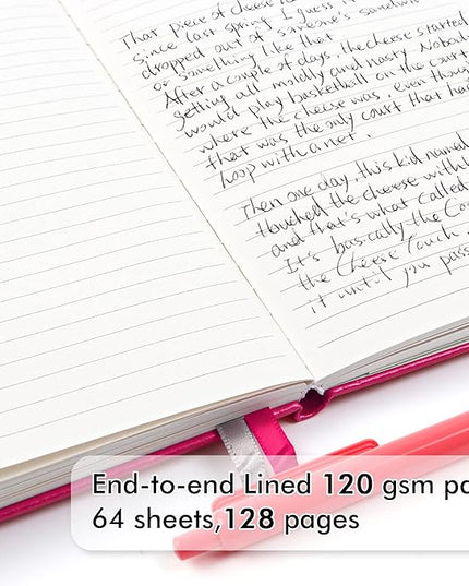 feela 12 Pack Notebooks Journals Bulk, Hardcover Notebook Classic Ruled Lined Journals with Pen Holder for Women Girls School Business Supplies, with 12 Black Pens, 120 GSM, 5.1”x8.3”, A5, Berry