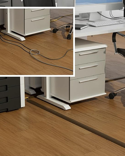 D-Line 6ft Floor Cord Cover, Cable Protector, Hide Extension Cords, Protect Cords, Prevent Cable Trips, Heavy Duty Cord Hider - Cable Cavity = 0.63" (W) x 0.31" (H) - Brown