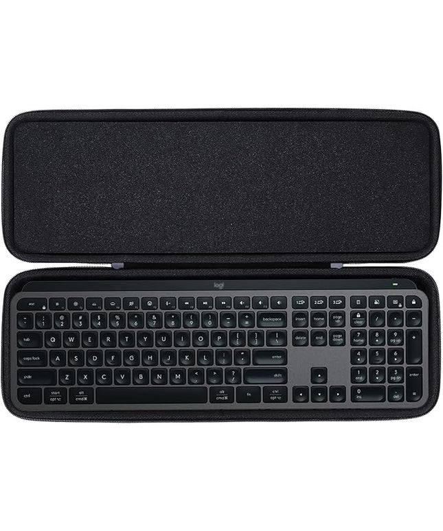 Hard Carry Case Compatible with Logitech MX Keys S or MX Keys Advanced Keyboard (Graphite case)
