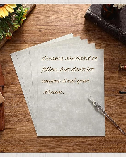 Epakh 200 Pcs Old Age Parchment Paper 8.5 x 11 Inch Standard Letter Vintage Colored Old Parchment Semblance Double Side Printing Paper (Dove Gray)