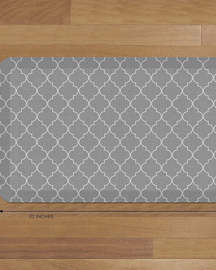 NewLife by GelPro Anti-Fatigue Designer Comfort Kitchen Floor Mat, 20x32”, Trellis Grey Resistant Surface with 3/4” Thick Ergo-Foam Core for Health and Wellness