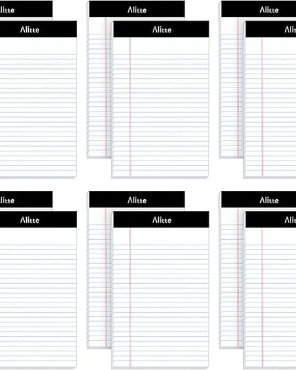 5x8 Small Notebooks – 12 Pack Narrow Ruled, White Perforated Note Pads with 50 Sheets Per Notepad, (No Ink Bleeding) Ideal Legal Pads for Writing, Note Taking, Home, Office, School