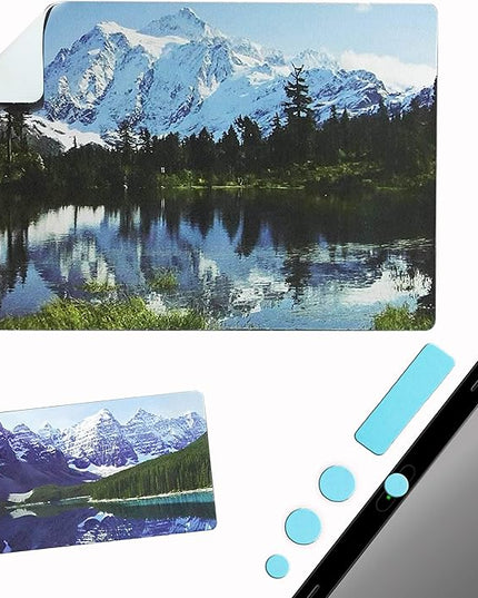 Mouse Pad Adhesive Bottom - Sticks to Any Surface - Portable - Webcam Covers and Screen Cleaner Included (Mountain)
