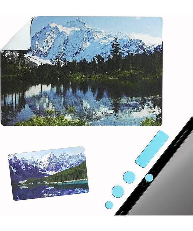 Mouse Pad Adhesive Bottom - Sticks to Any Surface - Portable - Webcam Covers and Screen Cleaner Included (Mountain)