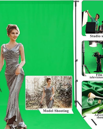 TRLYC Green Background Backdrop - 7x10 FT Screen Background for Photography Photo Booth Backdrop for Photoshoot Screen Seamless for Party Birthday Wedding Photography Studio