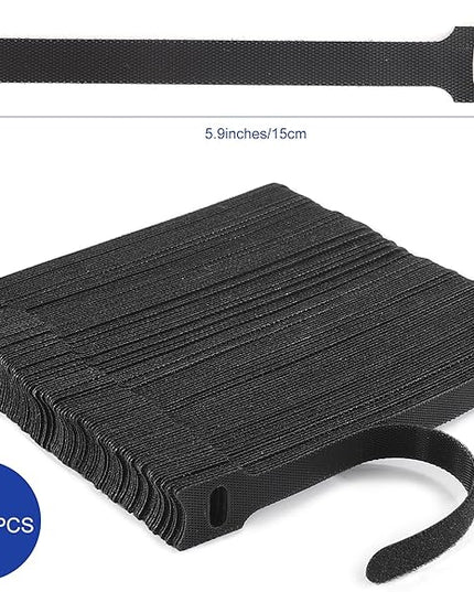 Reusable Cable Ties, 210 PCS 6 Inches Adjustable Cord Straps Wire Organizer Cord Wrap and Hook Loop Cable Management