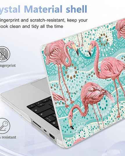May Chen Case for MacBook Pro 14 inch, Models A2442 A2779 A2918 A2992 A3401 A3185 A3112 A3434, M1 M2 M3 M4 M5 Chip (2021-2025 Release), Plastic Hard Shell Case with Keyboard Cover, Flamingo