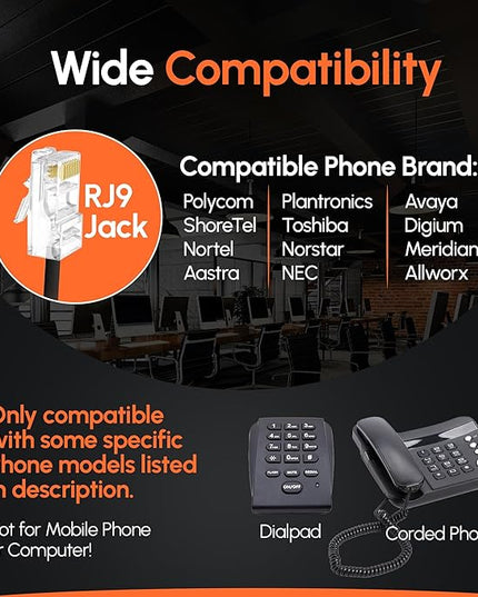 Spracht Zum RJ9 Dual Ear Wired Headset for Desktop Phones | Universal Telephone Headsets for Office Telephones | Works with Polycom Digium Nortel Yealink Grandstream Cisco