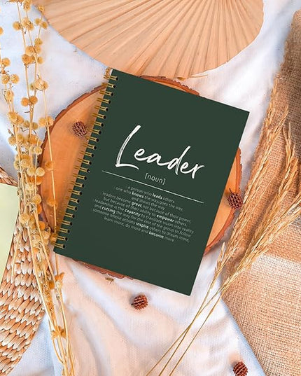 OXW Leadership Gifts Notebook Journal, Leader Gifts for Women Men, Office Notebook for Work, Thank You Gifts for Leader Mentor Boss Supervisor, Dark Green Spiral Notebook 5.5 x 8.3