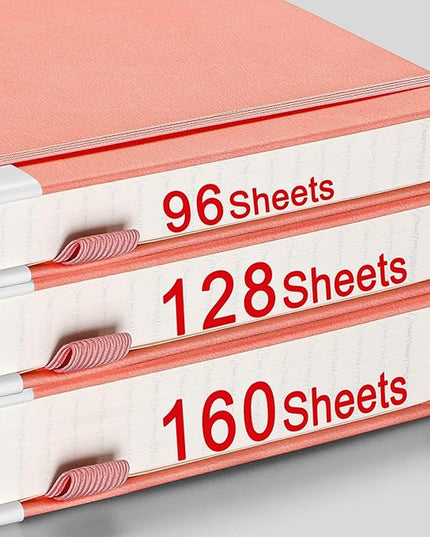 AHGXG Bullet Dotted Journal - 320 Numbered Pages Dot Grid Notebook A5 Thick Journal, 100gsm Thick Dotted Paper, Leather Hardcover,Inner Pocket, 5.75'' × 8.38'' - Pink