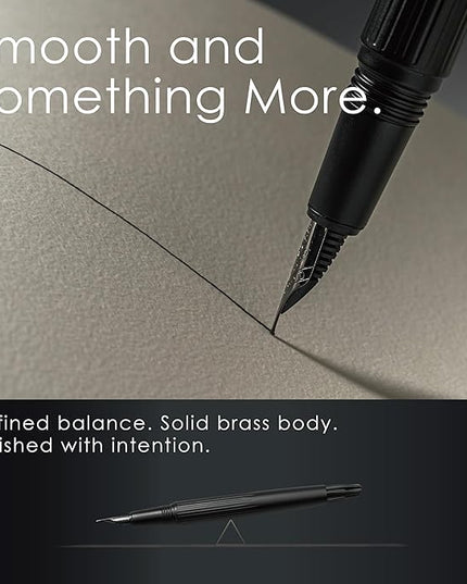 TAG Submarine Luxury Fountain Pen – TurbineDriven Refill, Steel Black Fine Nib, Elegant Writing Gift for Men & Women, Designed by Award-Winning Team