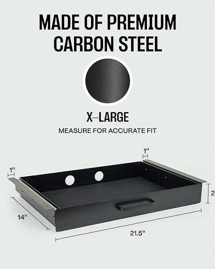 Under Desk Drawer Slide Out Attachment - Carbon Steel Undermount Table Drawer with Cable Management, Pull Out Add-On Storage for Office & Standing Desks (21.5" x 14" x 2.8")