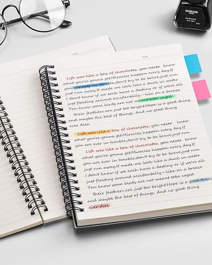 EMSHOI Lined Journal Spiral Notebook 5.7" x 8.22" - 4 Pack 640 Pages 100gsm Thick Paper, A5 Small Notebooks College Ruled, Plastic Hardcover Journals for Writing Women Men Work School Supplies