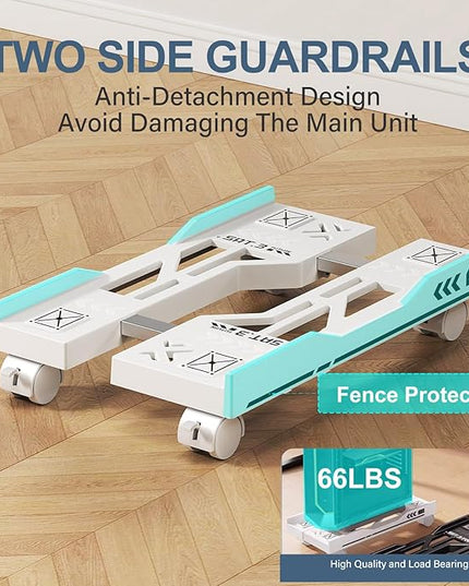 Adjustable Computer Tower Stand, Mobile PC Stand for Floor with 4 Locking Caster Wheels Fits Most PC, Under Desk CPU Holder for Office, Gamers and Students (White)