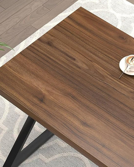 FOLUBAN Computer Desk for Home Office Workstation, Modern Writing Study Work Table, PC Gaming Table for Bedroom Living Room, Rustic Walnut, 53 Inch