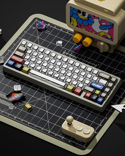 XVX Retro PBT Keycaps, Cherry Profile Keycap Set, Dye Sublimation Graffiti Keyboard Keycaps Suitable for 60% 65% 75% 80% 100% MX Switches Mechanical Keyboard
