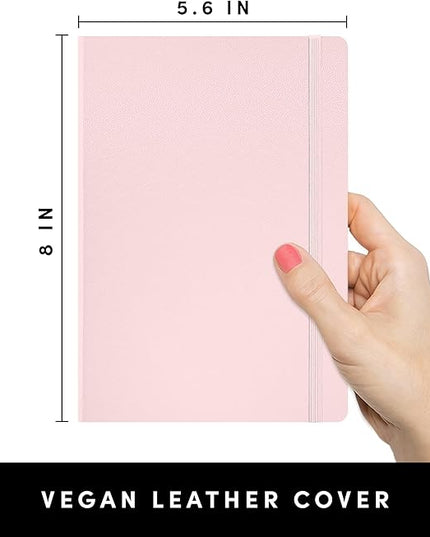 PAPERAGE Lined Journal Notebook, (Blush), 160 Pages, Medium 5.6 in x 8 in - 100 GSM Thick Paper – Hardcover Journaling Notebook for Work, School & Note Taking