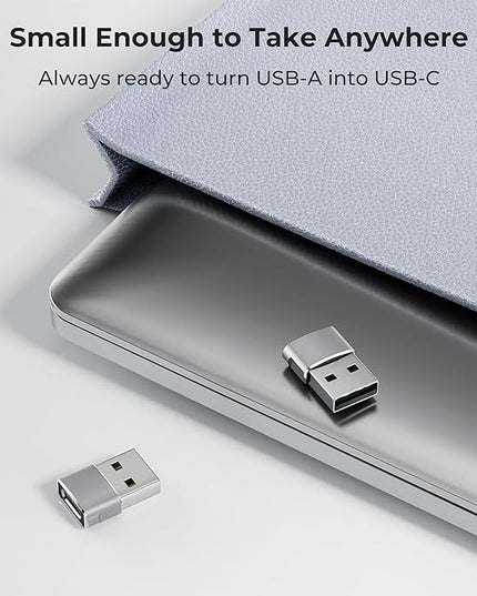 Basesailor USB to USB C Adapter 2 Pack,Type C Female A Male Charger Converter for Apple Watch Ultra iWatch 8 7 SE,iPhone 15 14 13 12 Pro,Airpods 2,iPad 8th 9th 10th Air 4th 5th Mini 6th Generation,OTG