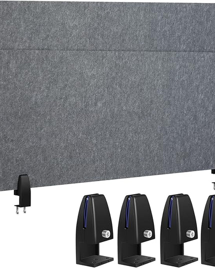 Wesiti 2 Pcs Acoustic Desk Divider Noise Reducing Desk Privacy Panel for Student Table Standing Sound Proof Divider Desktop Claw Office Furniture Partition for Classroom(Gray,47.24 x 15.75 Inches)